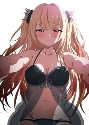 babydoll black_babydoll blonde_hair chroma_shift elf_ears elf_female elf_girl female female_focus female_only front_view hag light_skinlight_skinned_female long_hair necromancer pointy_ears red_eyes red_hair ruby_runeheart small_breasts solo solo_focus two_tone_hairchromashift vtuber vtuber_fanart1girls witch youngelf