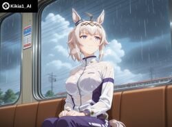 ai_generated ass big_breasts female female_focus girl kikia1 legs_together oguri_cap_(umamusume) ponytail sitting skinny toned umamusume umamusume_pretty_derby white_hair