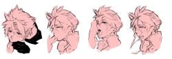 blowjob cloud_strife ejaculation final_fantasy final_fantasy_vii gay gay_sex male_only penis yaoi