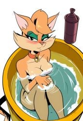 ai_generated blush bucket catgirl fantomcat female female_only furry self_upload tabitha_wildcat water