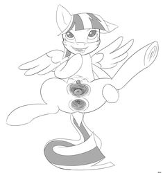 2014 anus bloss blossomforth_(mlp) crotchboobs equine female feral freckles friendship_is_magic gaping gaping_anus gaping_pussy greyscale hair horse monochrome my_little_pony pegasus pony presenting pussy small_crotchboobs solo spread_legs spreading two_tone_hair wings