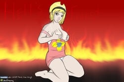 aged_up cartoon_network covering_up jinxdrawing mandy mandy_(billy_and_mandy) panties solo the_grim_adventures_of_billy_and_mandy topless white_panties