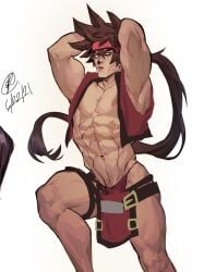 guilty_gear male male_only seansketches sol_badguy solo_male thong