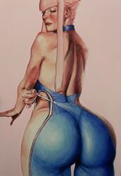2d ass bubble_butt capcom female female_focus female_only manon_legrand pink_hair pinup pinup_pose shiwasu11 street_fighter street_fighter_6 wide_hips