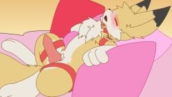 16:9 2d_animation animal_genitalia animal_penis animated anthro arm_belt bed biped blush bodily_fluids canid canine canine_genitalia canine_penis chest_tuft closed_eyes collar cum cum_on_penis cumshot digital_media_(artwork) ejaculation erection fluffy fluffy_tail fox frisky_(friskykitsune) friskykitsune fur furniture genital_fluids genitals inside knot knotted_penis leg_belt looking_pleasured male male_only mammal nude open_mouth orgasm orgasm_face paws penis pillow sheath short_playtime side_view solo spread_legs spreading tail tan_body tan_fur tongue tuft white_body white_fur widescreen