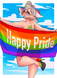 ass breasts inkling maddeningtrash marie_(splatoon) nude pride_flag splatoon tease