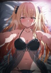 babydoll black_babydoll blonde_hair chroma_shift elf_ears elf_female elf_girl female female_focus female_only front_view hag light_skinlight_skinned_female long_hair misaki_nonaka necromancer pointy_ears red_eyes red_hair ruby_runeheart small_breasts solo solo_focus two_tone_hairchromashift vtuber vtuber_fanart1girls witch youngelf