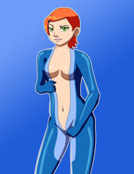 1girls ben_10 cartoon_network catsuit female female_only gwen_tennyson human pervyangel solo solo_female undressing