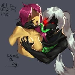 1x1x1x1_(forsaken) 2girls areolae artist_name betrayed_1x1x1x1 big_ass_(male) black_skin breast_grab breasts cheating cheating_wife cuckold diantha_tha_dog female female/female female_only forsaken_(roblox) grabbing_another's_breast grabbing_breast jane_doe_(forsaken) long_tongue netorare nipples non-human ntr official_alternate_costume open_mouth pink_hair roblox roblox_game robloxian tagme tongue tongue_out white_hair yellow_skin