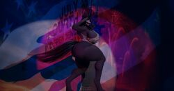 1girls 4th_of_july anthro ass big_ass big_breasts black_fur black_hair breasts dorkle female fur furry huge_ass huge_breasts mal0 malo scp-1471 scp-1471-a scp-1471-a_(scrag) scp_foundation text thick_thighs wolf wolf_girl