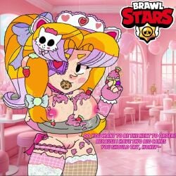 bakery big_breasts big_nipples big_thighs blonde_hair blue_eyes blush blushing_pussy brawl_stars breasts cafeteria cake canon_x_oc cat_ears cheerleader choker cookie cupcake eye_patch female glazed_ass gloves ice_cream light_skin long_hair maid milk oc ocxcanon polly_(brawl_stars) ponytail purple_hair pussy ribbon sisters socks solo sparkles strawberry strawberry_panties tiktok twin_sisters uwu vagina younger_female