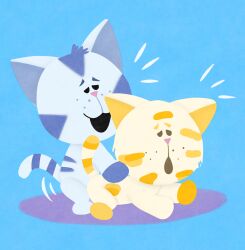 absurd_res blue's_clues domestic_cat duo essiecks fan_character felid feline felis feral hi_res male male/male mammal nickelodeon periwinkle_(blue's_clues)