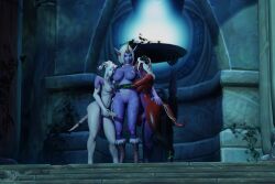 2futas 2futas1girl 3d arms_behind_head ashelnaky blender draenei draenei_female draenei_futa futa_on_female futa_sans_pussy futanari glowing_body glowing_eyes hooves horns horns_and_hooves huge_ass huge_breasts huge_cock hugging hugging_another hugging_partner league_of_legends licking licking_breast looking_at_another looking_at_partner looking_pleasured naked naked_female night soraka world_of_warcraft