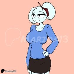 1girls animated big_breasts blush blush_lines breasts carla female female_only floating_hands garter_belt garter_straps karla marioa13 nipples patreon_logo patreon_username pussy showing_breasts showing_off skirt skirt_down solo_female stickman stickwoman stripping