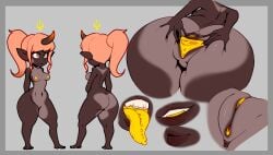 big_ass colored dark-skinned_female freckles_on_face hands_on_ass horn imp kleinvoimond monster_girl plump_lips pointy_ears shortstack silphy spread_anus spread_pussy tongue_out yellow_anus yellow_nipples yellow_pussy yellow_tongue