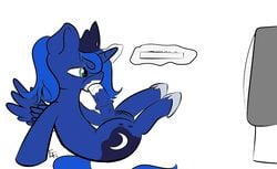 2013 alicorn autofellatio blue_eyes blue_fur blue_hair cutie_mark dickgirl equine fellatio friendship_is_magic fur hair horn horse intersex keyboard lapso masturbation monitor my_little_pony oral oral_sex pony princess_luna_(mlp) sex solo ultragamer89 wings