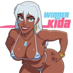 1girls atlantis:_the_lost_empire big_breasts breasts brown-skinned_female brown_body brown_skin bust busty chest curvaceous curvy curvy_figure dark-skinned_female dark_skin digital_media_(artwork) disney female hips hourglass_figure huge_breasts kida large_breasts mature mature_female pixiqueenie slim_waist voluptuous white_hair