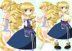 archer_(disgaea) ass breasts disgaea drill_hair exposed_breasts hirowa_nagi huge_breasts inverted_nipples large_breasts nippon_ichi_software twintails