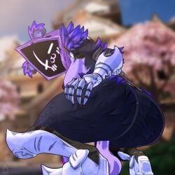 3d 3d_(artwork) big_ass fortnite fortnite:_battle_royale futa_only futanari huge_ass raven_team_leader raven_team_leader_(fortnite) revast squatting
