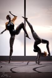 2girls 3d android atomic_heart ballerina big_breasts big_thighs blonde_hair breasts crown_braid curvaceous curvy curvy_figure cyborg cyborg_girl digital_media_(artwork) ekaterina_nechayeva female focus_entertainment gynoid hips hourglass_figure huge_ass huge_breasts large_breasts legs mature mature_female metallic_body mundfish right_(atomic_heart) russian russian_girl the_twins_(atomic_heart) thick thick_hips thick_legs thick_thighs thighs voluptuous voluptuous_female waist wide_hips zina_(artist)