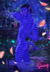 alien alien_boy alien_humanoid ass ass_focus avatar avatar:_the_way_of_water bath bathing bathing_in_river bathing_outside black_hair blue_body blue_skin catboy dripping dripping_wet fangs jake_sully long_hair long_hair_male looking_down looking_pleasured male male_only na'vi naked naked_male night night_sky nighttime nude nude_male outdoors outside relaxed relaxed_expression relaxing sam_worthington saucyeel tail tail_markings taint water yellow_eyes
