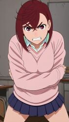 ai_art ai_assisted ai_generated ass belly belly_expansion big_ass big_belly big_breasts curvy dandadan dark_eyes dark_hair drunk female female momo_ayase nude pregnant pub voluptuous voluptuous_female white_skin