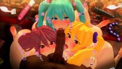 1boy 1boy3girls 3d 3girls 3girls1boy akita_neru anal_beads ass ass_bigger_than_head ball_sucking balls bare_ass black_body blonde_female blowjob blue_eyes blush breath condoms cum cum_on_penis dark-skinned_male dark_skin feet female filled_condom foursome friends giant_penis group group_fellatio group_nudity group_sex hatsune_miku heart heart_symbol huge_cock interracial jacket kasane_teto kneeling koikatsu licking licking_penis looking_at_viewer male multiple_females multiple_girls on_knees pale-skinned_female pale_skin partially_clothed partially_nude pov pov_male red_hair servicing_from_below sex_toy shiny_skin shoes socks sound_effects steam sucking_balls sucking_penis sucking_testicles sweaty three_on_one tongue_out twin_dr twintails twintails_(hairstyle) uncensored veiny_penis