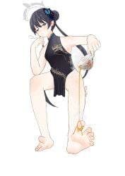 black_hair blue_archive clothing feet feet feet_focus female female_focus female_only foot_fetish kisaki_(blue_archive) long_hair payetvore skinny skinny_girl