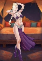 1girls adapted_costume alternate_costume alternate_hairstyle amenoosa bare_legs bare_midriff bare_shoulders bare_thighs bed bed_frame bed_invitation bedroom belly_dancer belly_dancer_outfit big_breasts bikini bikini_top blonde_female blonde_hair blue_eyes blush boots boruto:_naruto_next_generations bracelet braid braided_hair braided_ponytail breasts cleavage collar commission cosplay costume curtains curvaceous curvy curvy_female curvy_figure dancing female female_only hair_covering_eye hair_ornament hair_over_one_eye harem_girl harem_outfit heel_boots heels high_heel_boots high_resolution hourglass_figure hourglass_figured_female huge_breasts ino_yamanaka inviting_to_sex jabba's_palace jewelry large_breasts lipstick loincloth long_boots long_hair long_legs looking_at_viewer mature mature_female midriff milf naruto naruto_(series) naruto_shippuden navel pinup platinum_blonde_hair purple_boots revealing_clothes royalty scantily_clad seducing seductive_look seductive_pose shiny_skin skimpy skimpy_bikini skirt slave slave_bikini slave_collar slave_leia slave_leia_(cosplay) slave_outfit slavegirl slim_waist solo star_wars thighs tiara wide_hips