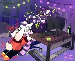 1boy1girl 1girls 2d blowjob cat_tail clothing cute drawz_artz furry wholesome
