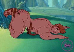 all_fours ass ass_focus ass_up bara bara_tiddies bara_tits cum cum_drip cum_in_ass cum_on_body disney embarrassed embarrassed_expression embarrassed_nude_exposure embarrassed_nude_male feet feet_up gay gay_domination gay_male head_empty head_on_ground headband hercules hercules_(1997) hercules_(character) hercules_(disney) himbo looking_pleasured male male_only on_floor on_ground on_knees open_mouth outdoors outside pleasure_face red_ass sandals saucyeel skirt tally_marks torn_clothes torn_clothing writing_on_body