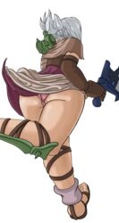 ass league_of_legends panties riven sandals scarmiglione white_hair