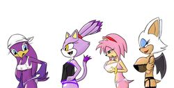 amber_eyes amy_rose anthro avian bandana bat big_breasts bird blaze_the_cat blue_eyes bra breast_envy breasts camisole cat clothes drxsmokey fangs feline female fur furry garter_belt green_eyes hair hedgehog huge_breasts lingerie nightgown panties pink_body pink_fur pink_hair plain_background profile purple_body purple_feathers purple_fur purple_hair rouge_the_bat size_progression small_breasts smile sonic_(series) sonic_riders stockings swallow underboob underwear wave_the_swallow white_background wings