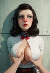 ai_generated bioshock bioshock_infinite burial_at_sea elizabeth_comstock elizabeth_comstock_(burial_at_sea) female female_focus groping groping_breasts tagme