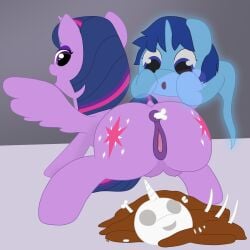 absurd_res bone bones_in_feces bones_in_scat breasts crotch_breasts disposal duo feces female feral friendship_is_magic fskindness genitals ghost hasbro hi_res male male/female my_little_pony pussy scat skull spirit teats twilight_sparkle_(mlp) vore vulva