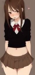 scared school_uniform short_skirt skinny young