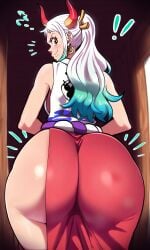 ai_generated big_ass bubble_ass bubble_butt curvy curvy_figure dress female female_only huge_ass one_piece pixelsin white_hair yamato_(one_piece)