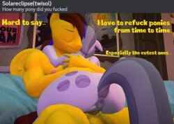 3d_(artwork) abs absurd_res answer anthro anthro_on_feral anthrofied anus arm_around_neck ask_blog asking ass athletic balls balls_deep bed big_butt closed_eyes cowgirl_position cuddling digital_media_(artwork) dock_(anatomy) docked_tail duo ears_down earth_pony english_text equid equine erect_nipples fan_character female feral feral_on_top folded_wings friendship_is_magic from_front_position fur furniture genitals hair hand_on_back hand_on_shoulder hasbro hi_res hooves horse hug huge_butt inside interspecies lemon_box long_hair long_mane long_tail male male/female male_on_feral mammal mane marble_pie_(mlp) multicolored_hair muscular muscular_anthro muscular_male my_little_pony mythological_creature mythological_equine mythology nipples nude olkategrin on_bed on_bottom on_top painting_(object) pegasus penetration penis pivoted_ears plump_labia pony ponytail puffy_anus pussy raised_tail sex short_tail sitting sitting_on_another sitting_on_bed sitting_on_penis smile source_filmmaker_(artwork) tail text thick_thighs two_tone_hair vaginal_penetration vaginal_penetration wallpaper wide_hipped_female wide_hips widescreen wings yellow_body yellow_fur zoophilia