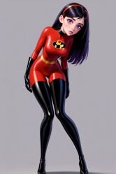 ai_generated bodysuit corruption female_only liquid_latex part_of_a_set the_incredibles transformation violet_parr