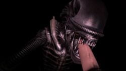 3d alien alien_(franchise) ambiguous_gender animated fellatio human interspecies oral penis renabu source_filmmaker xenomorph