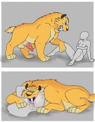 anon anonymous_female cunnilingus dick diego_(ice_age) feral feral_on_female feral_on_human furry furry_male furry_on_human ice_age_(series) male_focus monster monster_on_female monster_on_human oral oral_sex saber-toothed_tiger submissive_female