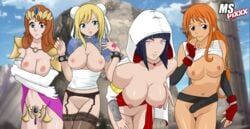 4girls assassin's_creed_(cosplay) assassin's_creed_(series) black_hair black_socks bleach blonde_hair breasts brown_hair capcom chun-li_(cosplay) color cosplay crossover crow531 day fairy_tail female female_only final_fantasy final_fantasy_vii hair human hyuuga_hinata inoue_orihime interspecies lucy_heartfilia ms_pixxx multiple_females multiple_girls nami naruto nintendo nipples one_piece orange_hair outdoors princess_zelda princess_zelda_(cosplay) pussy socks square_enix street_fighter the_legend_of_zelda thigh_socks thighhighs tifa_lockhart_(cosplay) ubisoft zelda_(twilight_princess)