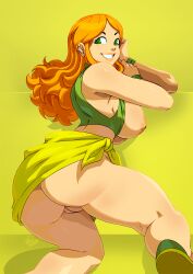 busty exposed_breasts exposed_pussy female female_focus female_only green_eyes hourglass_figure izzy_(tdi) nude nude_female nudity red_hair tagme total_drama_island tovio_rogers wide_hips