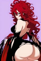 1girls ai_generated anonymous_character bbl bottom_heavy fat_ass huge_ass long_hair loose_clothes messy_hair oc original_character ragged_clothing red_hair ripped_clothing solo ssktch tagme