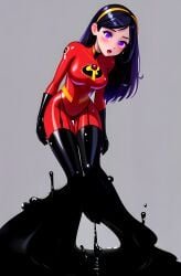 ai_generated bodysuit corruption female_only liquid_latex part_of_a_set the_incredibles transformation violet_parr