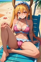 1girls ai_generated beach big_breasts bikini breasts civitai collarbone dragon dragon_girl dragon_horns dragon_maid female female_focus female_only hip_dips huge_breasts inner_thigh_dips large_breasts maid_cap maid_headdress miss_kobayashi's_dragon_maid monster monster_girl more_at_source novowels ocean oppai starfish tagme tohru_(dragon_maid) voluptuous voluptuous_female