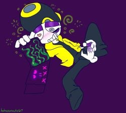 alien bodily_fluids clothed clothing drooling hat headgear headwear humanoid hypnosis magazine male mascot masturbation mind_control not_furry pan_pizza partially_clothed rebeltaxi saliva solo tentacle unpuker youtube youtuber