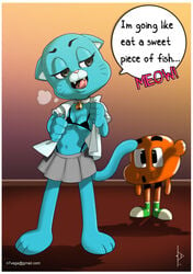 cartoon_network darwin_watterson furry ittoryu24 nicole_watterson no_humans the_amazing_world_of_gumball undressing