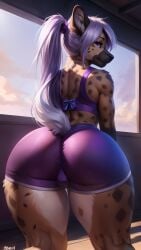 ai_generated animal_ears animal_humanoid anthro ass big_breasts cute female female_only furry furry_ass furry_breasts furry_ears furry_female furry_only furry_tail hi_res hyena hyenaloverai mammal nai_diffusion seductive stable_diffusion tongue tongue_out