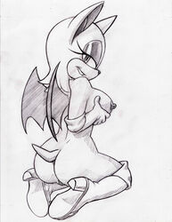 2014 anthro areola ass bat big_breasts breasts erect_nipples female looking_at_viewer looking_back nipples nude pussy rouge_the_bat rule34rox sega smile solo sonic_(series)